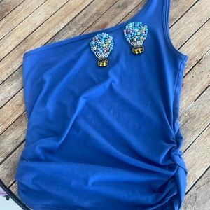 Gaze brand Embellished one shoulder ruched top S
